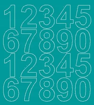 Image de Autocollants chiffres, 5 cm, turquoise brillant