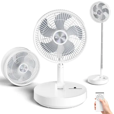Produktbild von Ventilator Tischventilator Akku-Ventilator - Wiederaufladbar - 4 Geschwindigkeiten - Fernbedienung - Klappbar