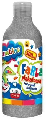 Produktbild von Silberne Plakatfarbe in einer Flasche 500ml Bambino