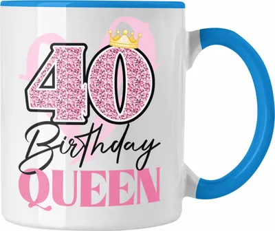 Produktbild von Trendation -  40. Geburtstag Tasse Frau Geschenk 40er Geschenkidee 40 Mutter Frauen Lustig Geschenke (Blau)