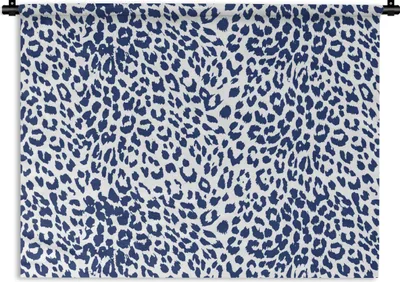 Produktbild von MuchoWow® Wandteppich Wandbehang Tiermuster - Blau - Panther 150x112 cm Tapisserie Dekoration Wandtuch - Wanddecke - Wandteppiche
