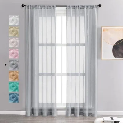 Produktbild von Gordijnset halftransparant linnenlook grijs 245 x 140 cm woonkamer slaapkamer kinderkamer