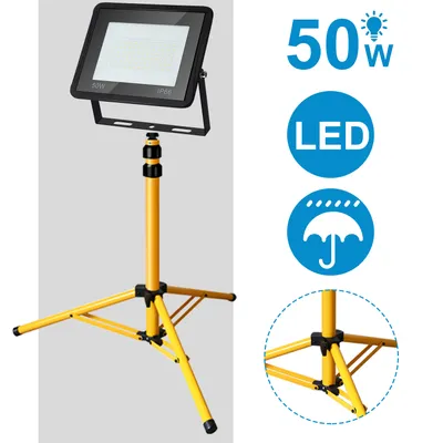 Produktbild von Jopassy LED Fluter Baustrahler Arbeitsleuchten Strahler Flutlicht mit Stativ 50W Kaltweiß