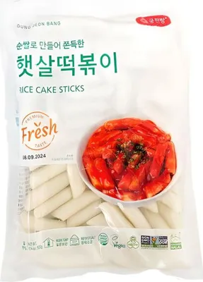 Produktbild von Gung Jeon Bang | Reisnudeln Für Tteokbokki - 500g - Koreanische Küche - Reiskuchen - Stäbchen