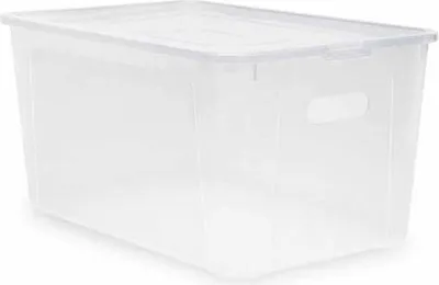 Produktbild von Box 20,0l+Deckel, Löcher, 39x26x20,5, transp.RASTR, MULTIBOX, Kunststoff