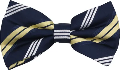 Produktbild von Fabio Farini - 1 Stück Herren Fliege Blau mit Streifen Einfarbig oder Gemustert - Vorgebunden Streifen, Blau/Weiß/Gold - Midnight Blue/Sand/Soft Steam