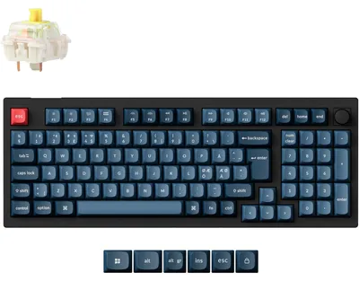 Obrázek produktu pro Keychron V5 Max, Kabelový a bezdrátový, USB + RF Wireless + Bluetooth, Mechanický spínač, QWERTZ, RGB LED, Černá, Šedá