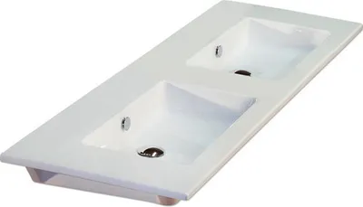 Obrázek produktu pro Dvojumyvadlo na skříňku Sanox Gala sanitární keramika bílá 141 x 46 10210600
