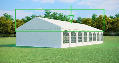 Productafbeelding van Reservedak voor partytent 8x16 m MAX+ – PVC 550 g/m², zijhoogte 2,6 m, zonder frame - Wit