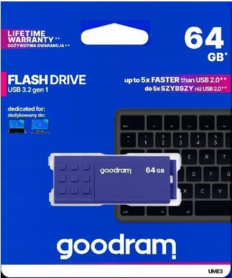 Produktbild von GOODRAM UME3 Pendrive 64 GB USB 3.2 Blau