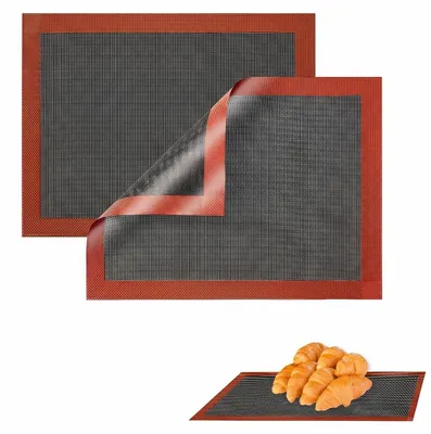 2er-Set Silikon-Backmatten 40x30 cm, antihaftbeschichtet, hitzebeständig