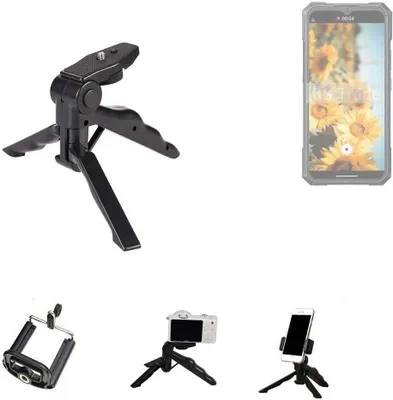Produktbild von K-S-Trade Stativ Tisch-Ständer Dreibein Handy-Stativ Ständer kompatibel mit Cubot KingKong X Mini-Stativ Smartphone Tripod Handy-Stativ aus Plastik