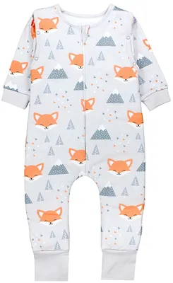 Produktbild von TupTam Baby Schlafsack Baumwolle 2.5 TOG mit Füßen & abnehmbaren Ärmeln, Herbst Winter, warm & atmungsaktiv, Farbe: Fuchs im Winter, Größe: 116-122