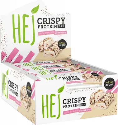 Produktbild von HEJ Natural HEJ Crispy Bar (12x45g) White Chocolate Strawberry - Riegel - Protein-Riegel