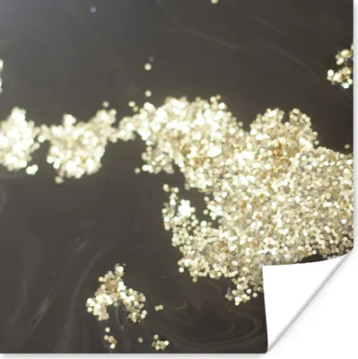 Produktbild von MuchoWow® Poster Marmor - Gold - Muster - Schwarz 75x75 cm - Wand Dekoration