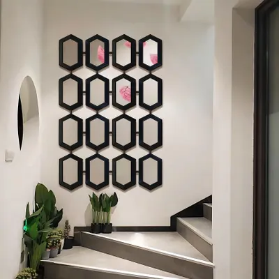 Produktbild von Metall gerahmter design Wandspiegel 170 x 100 cm Schwarz