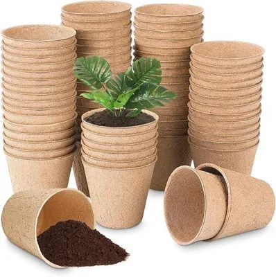 Produktbild von Biologisch abbaubare Zaaipotten 100er Set, 60 x 55 mm, rund, tuinvrij