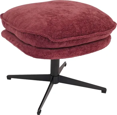 Immagine prodotto di Sgabello con cuscino HWC-P32, sedile/poggiapiedi pouf tessuto/ceniglia tessile (370 g/m²) ~ berry