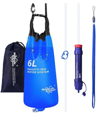 Image de Filtre à eau de randonnée Membrane Solutions Gravity System 6 L, bleu