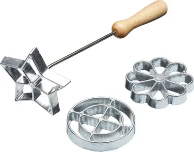 Obrázok produktu pre Žehlička na švédske rozetové sušienky, 3 formy, drevo, kov - Home Made