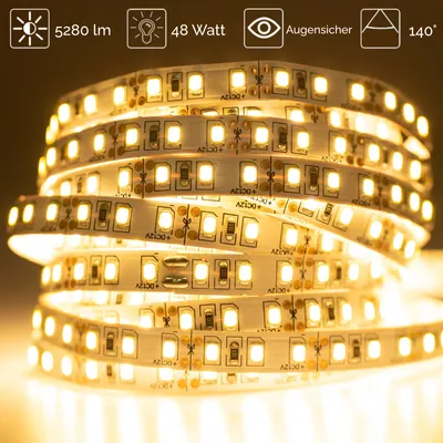 Zdjęcie produktu dla Taśma LED Pasek 12V 48W 600LED 2835 Ciepła 8mm 5m