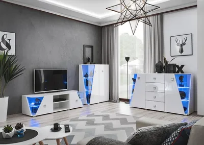 Zdjęcie produktu dla Nowoczesny zestaw szafek pod telewizor do salonu zestaw 3 szt