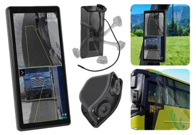 Obrázok produktu pre Dashcam s 10,36-palcovým IPS displejom, duálnymi kamerami, vodotesnosťou IP67, nočným videním a integrovaným DVR (digitálnym video rekordérom)
