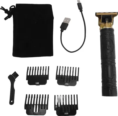 Produktbild von Haarschneider-Set für Herren, professionell, kabellos, wiederaufladbar, für Friseure, Bartschneider, Rasierer-Set für die Pflege zu Hause, Schwarz