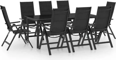 Image de Maison Exclusive - Ensemble de salon de jardin 9 pièces en aluminium anthracite