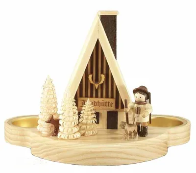 Produktbild von Räucherhaus Jagdhütte mit Teelichter BxHxT 17x12x10,5cm NEU