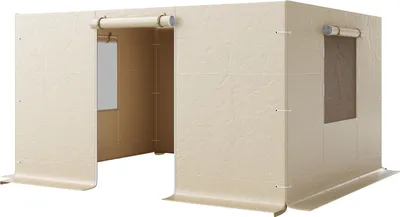 Produktbild von SucceBuy Seitenteile für Pavillons, geeignet für 3,1 x 3,62 m große Modelle, 4-teilige Seitenwände aus PE-Material mit Netzfenstern, Ersatzabdeckung, Pavillons nicht enthalten