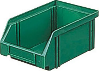 Produktbild von LA KA PE Sichtlagerkasten Größe 4 grün Länge 160 / 140 x Breite 105 x Höhe 75mm aus Polystyrol stapelbar - LK4