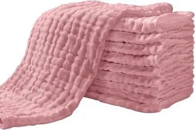 Produktbild von Famanu Mulltücher 4-lagig für Neugeborene - 10 Stück - 25 x 49 cm