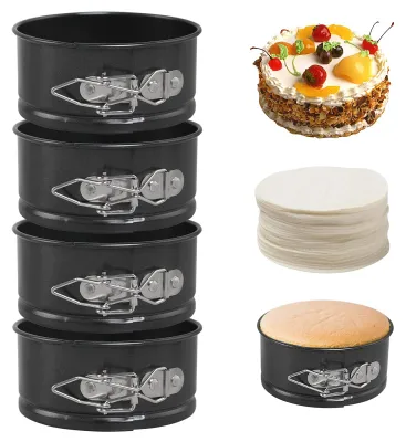 4er-Set runde Springformen, antihaftbeschichtet, Edelstahl, 10 cm Ø