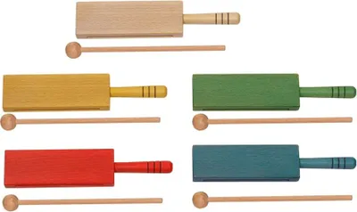 Image de Bloc en bois Happy Kidz en hêtre, multicolore, couleur : jaune 21403262041-jaune