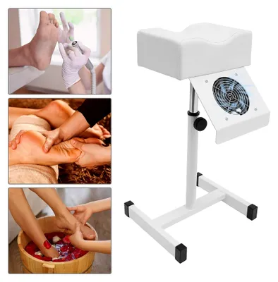 Produktbild von Pediküre Hocker mit Nagelstaubsauger und Beinstütze für die Fußpflege, höhenverstellbar, geeignet für Schönheitssalons und Nagelstudios