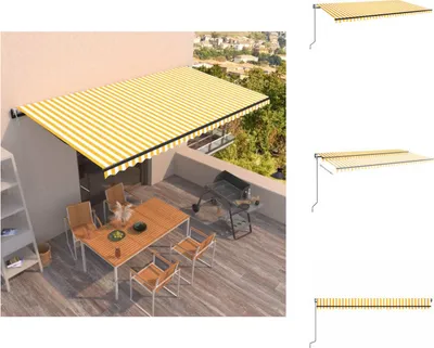 Produktbild von vidaXL Markise Automatisch Einziehbar 600x350 cm Gelb und Weiß -  Markisen