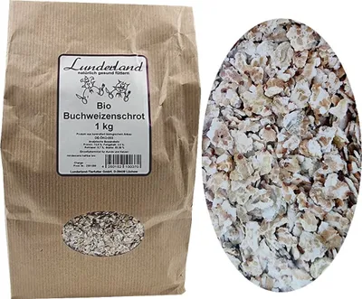 Produktbild von Lunderland -Buchweizenschrot 1kg Einzelfuttermittel für Hunde und Katzen aus kontrolliert ökologischem Anbau