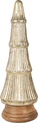 Produktbild von Clayre & Eef Figur Weihnachtsbaum Ø 15x45 cm Goldfarbig Glas