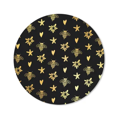 Produktbild von MuchoWow® Mauspad Mousepad Biene - Gold - Muster 40x40 cm - Mousepads - Maus Mat - Pad - Mausunterlage - Schreibtisch Accessoires