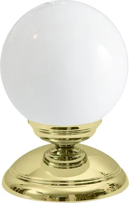 Produktbild von Tischlampe Echt-Messing Glas E14 Ø 12 cm 17,5 cm in Messing poliert Weiß Kugelschirm Jugendstil