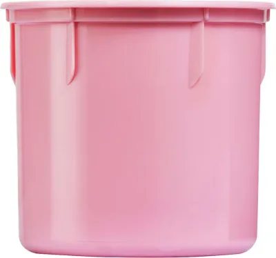 A pink plastic container.