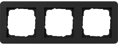 Image de Cadre de finition Gira, triple, Gira E1, noir mat, 1 pièce.