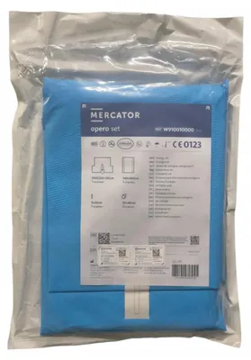 Obrázok produktu pre Ochranný jednorazový odev Mercator, 140 x 190 cm, operačný set, sterilná súprava pre zákroky