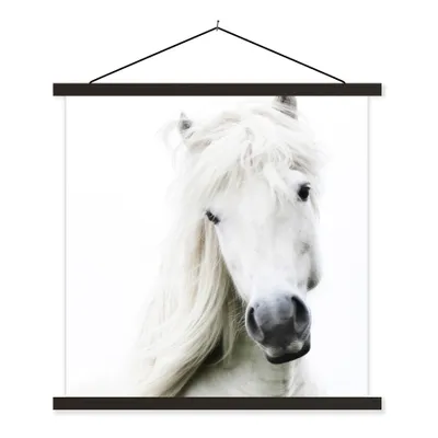 Produktbild von MuchoWow® Textilposter Pferde - Nutztiere - Mähnen 90x90 cm mit schwarzem Rahmen - Magnetisches
