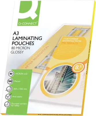 Image de Q-Connect® KF04122 Pochette plastique - A3, 2x 80 mym, 100 pièces