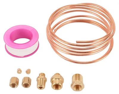 Immagine prodotto di Kit di tubi per misuratore di pressione dell'olio da 72 pollici, con tubo in ottone e raccordi da 1/8 e 1/4 NPT