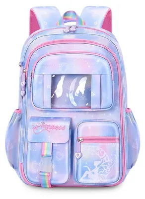 Produktbild von Kinderrucksack Schulranzen für Mädchen 1.-3. Klasse, Blau, 30x12x41 cm