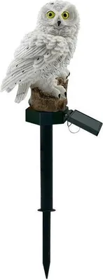 Zdjęcie produktu dla Lampa zewnętrzna LED solarna wodoodporna figura sowy dekoracja ogrodu na taras podwórko biały