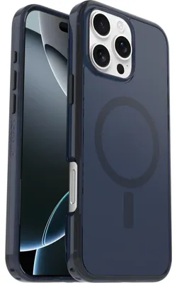 Imagen del producto de Funda OtterBox Symmetry para el smartphone Apple iPhone 16 Pro Max - Azul - Resistente a golpes, protección contra caídas - Material similar al cuero de cactus - Compatible con carga inalámbrica